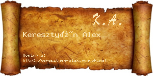 Keresztyén Alex névjegykártya