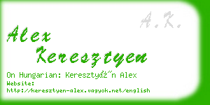 alex keresztyen business card